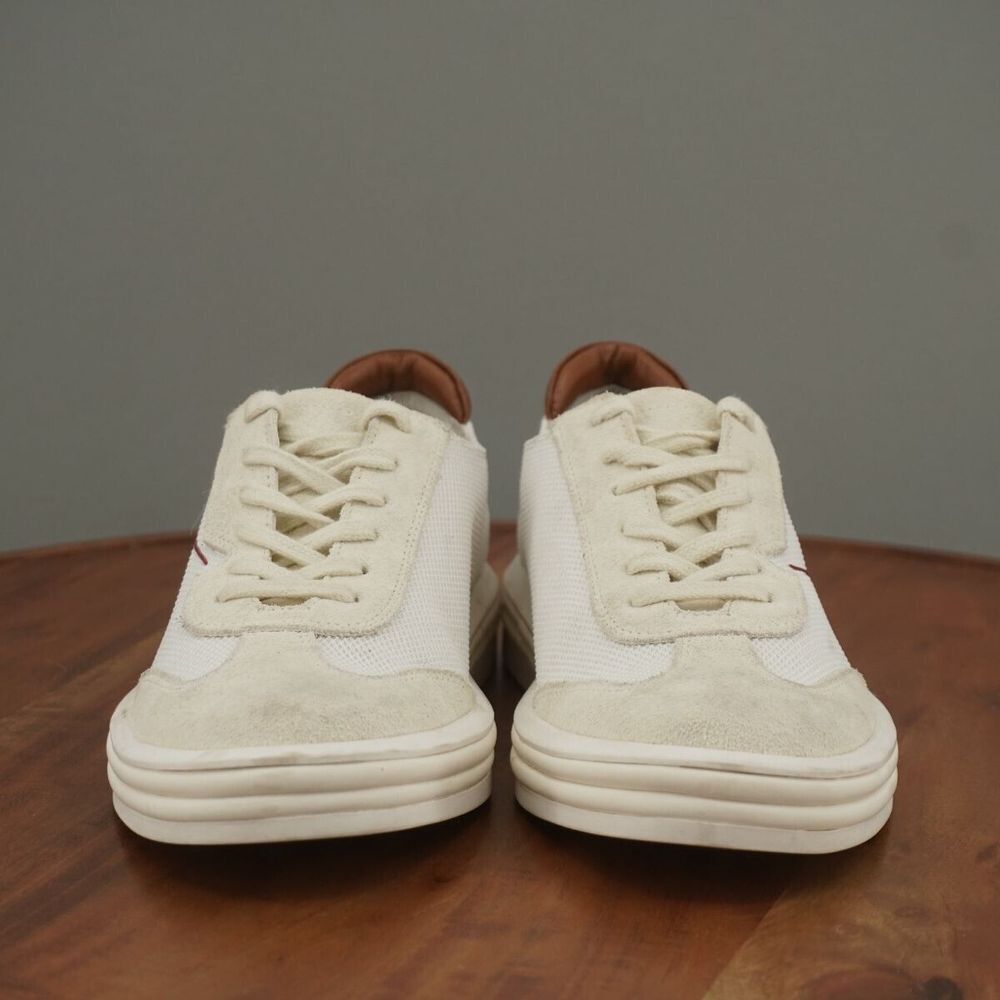 Franco Sarto Womens Lumiere Sneakers Shoes White Suede Mesh Lace Up 7.5M - Picture 3 of 10
